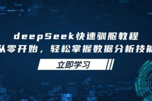 （14536期）deepSeek快速驯服教程，从零开始，轻松掌握数据分析技能