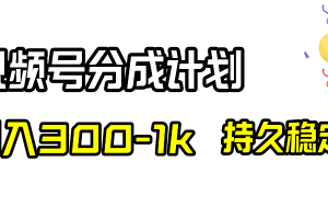 (8376期)视频号分成计划,日入300-1k,持久稳定!