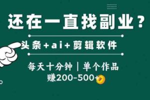 （14844期）头条全新玩发加持软件搬视频，每天十分钟，单个作品收入200-500左右
