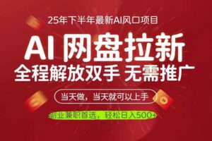 （16392期）AI网盘推广，完全解放双手，轻松日入500+，真正实现睡后收入