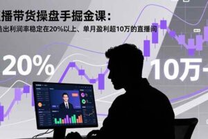 (16727期)直播带货操盘手掘金课:打造出利润率稳定在20%以上、单月盈利超10万的直播间