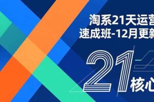 （16903期）淘系21天运营速成班-12月更新，能够快速复制落地，系统掌握淘系盈利运营的核心技能
