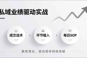 （16988期）私域业绩驱动实战，成交话术、环节植入、每日SOP，聚焦增长，驱动营收持续突破