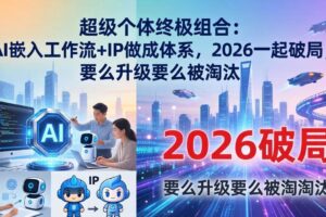 （17789期）超级个体终极组合：AI嵌入工作流+IP做成体系，2026一起破局，要么升级要么被淘汰
